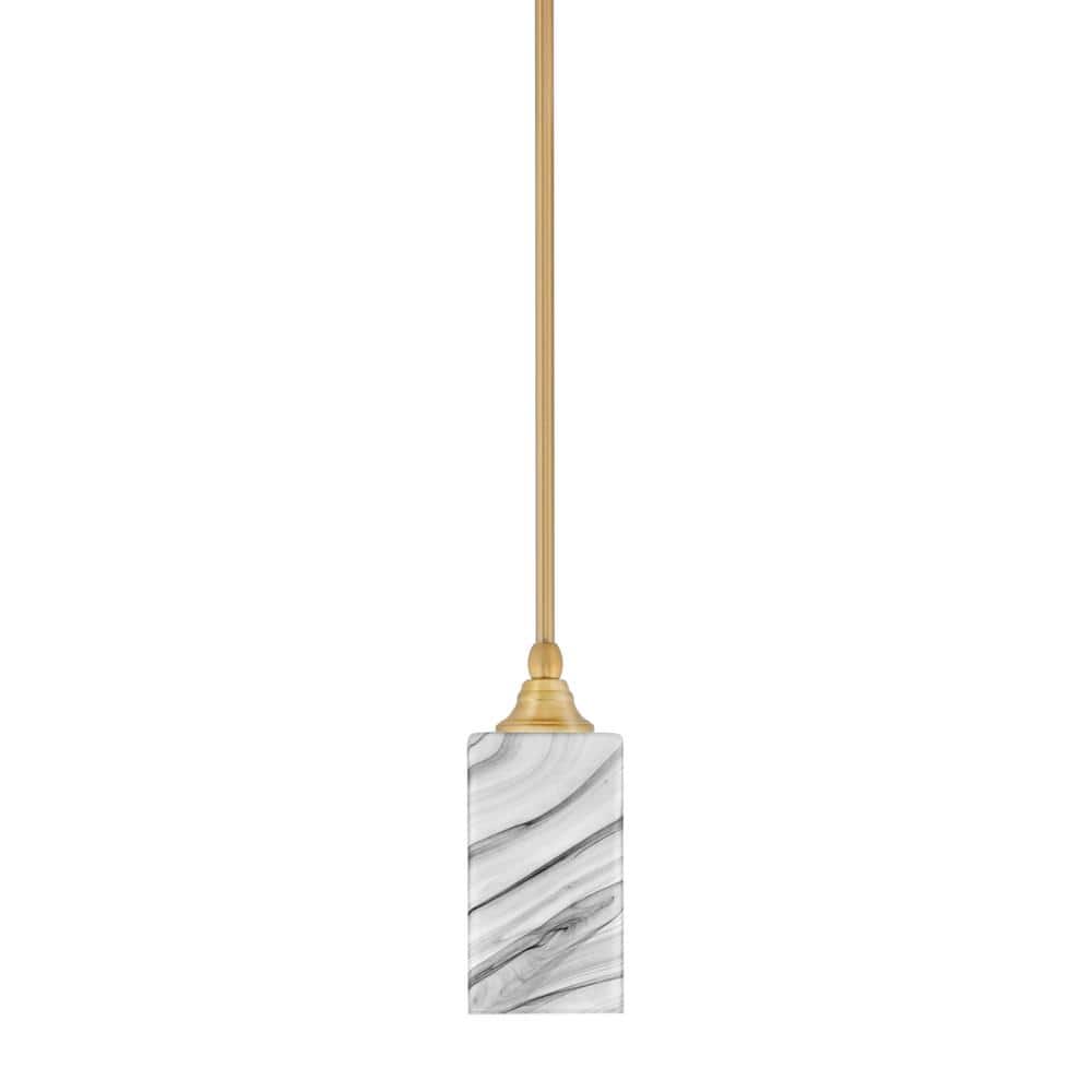 Sparta 100-Watt 1-Light New Age Brass Shaded Pendant Light Mini Pendant wit