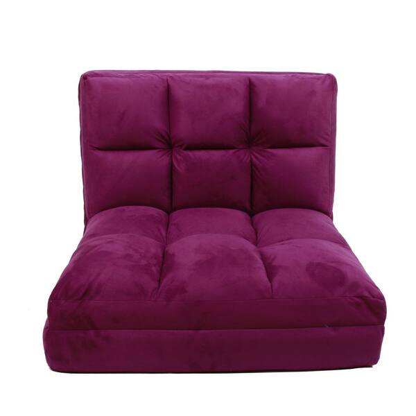 18-inch by 38-inch Solid Microsuede Tufted Chair Cushion Purple