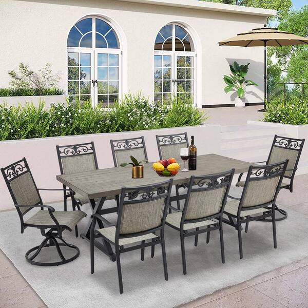 ULAX FURNITURE Rectangular Metal Outdoor Dining Table with