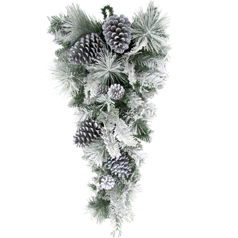 Costway 30  Pre-lit Artificial Christmas Wreath w/Dry Straw Bow & Pine  Cones CM23617 - The Home Depot