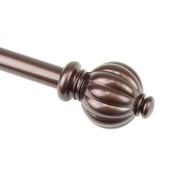 Rod Desyne 48 in. - 84 in. Pumpkin Curtain Rod in Cocoa
