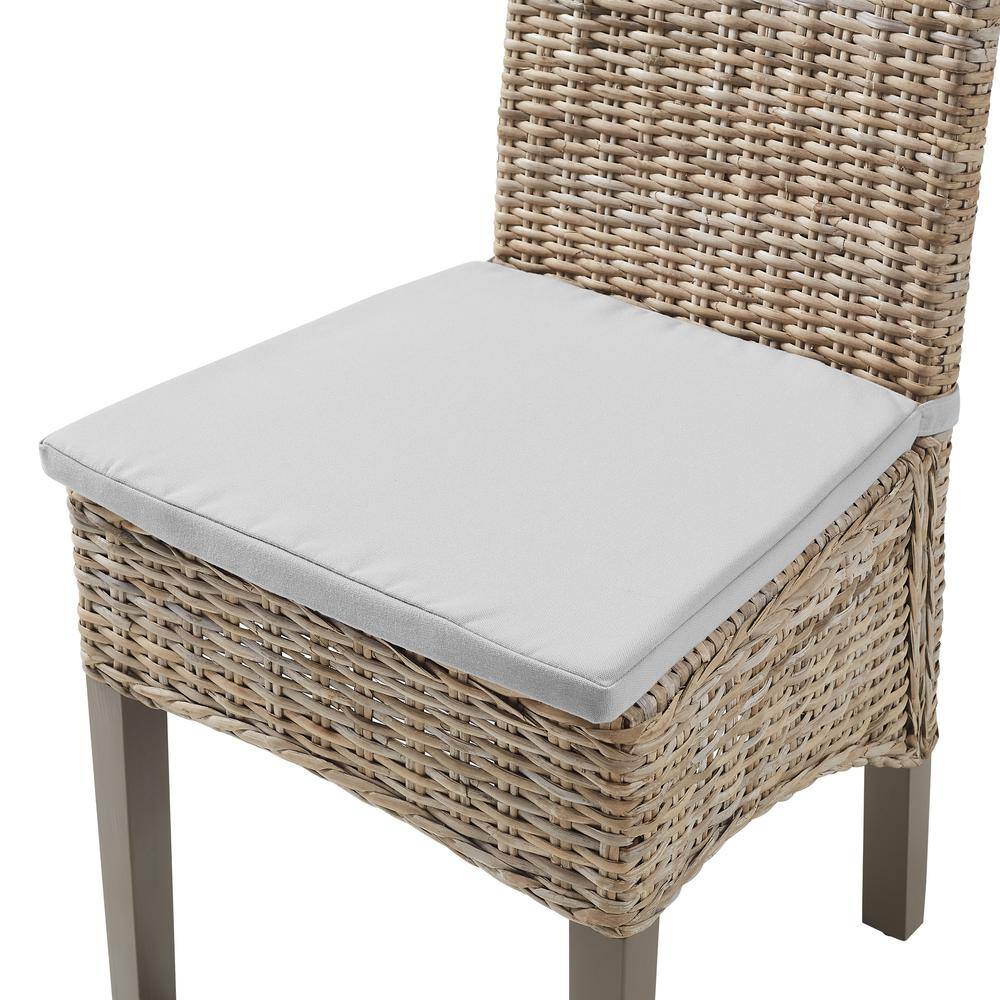 Edelyn High Back Brown Rattan Side Chair with Cushions
