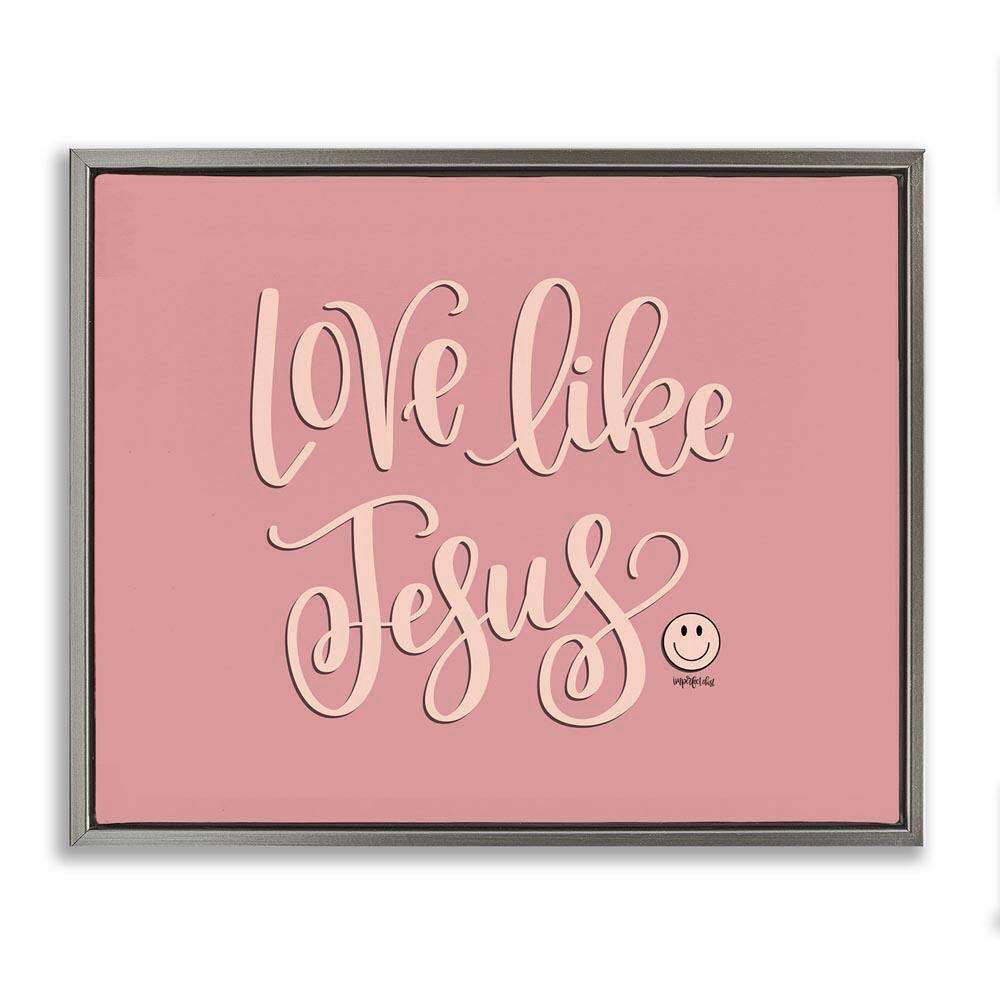 Pink Love Like Jesus by Imperfect Dust Gray Floater Frame Religious Graphic Art Print 17 in. x 21 in. price history on PriceWatchPro