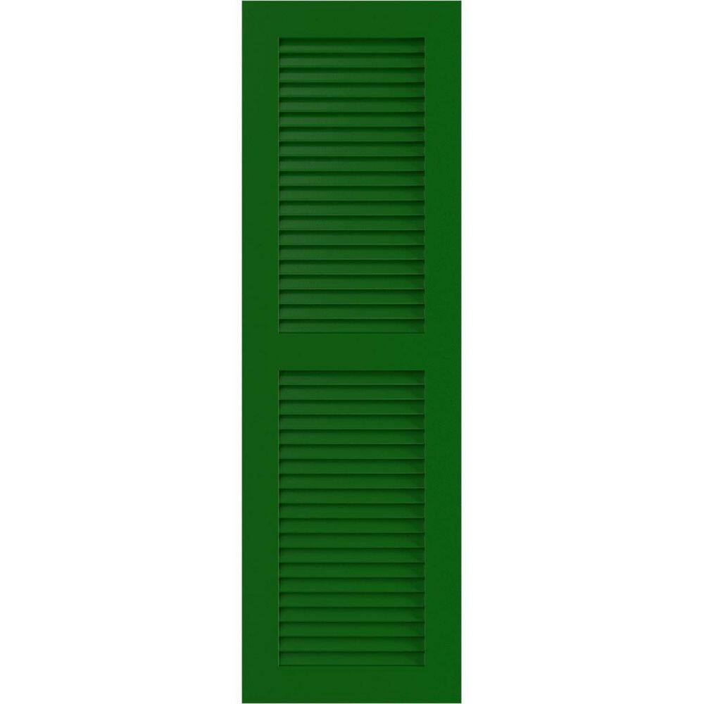 True Fit 15 in. x 50 in. PVC 2 Equal Louver Shutters, Pair in Viridian Green price history on PriceWatchPro