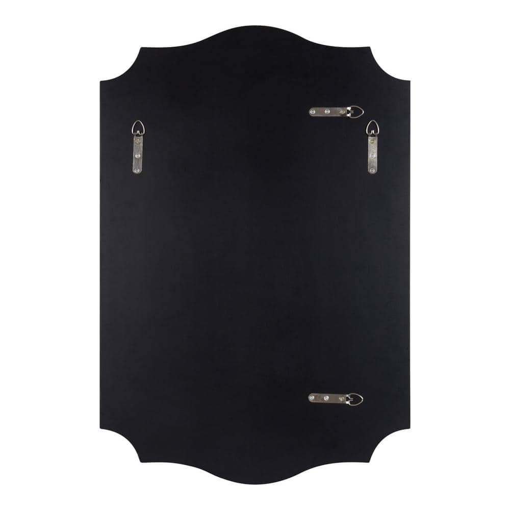 Hollyn Glam Scalloped 34" Gold Leaf Rectangular Wall Mirror