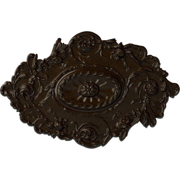 Ekena Millwork 30-1/2 in. W x 20 in. H x 1-1/2 in. Strasbourg Urethane Ceiling Medallion, Bronze