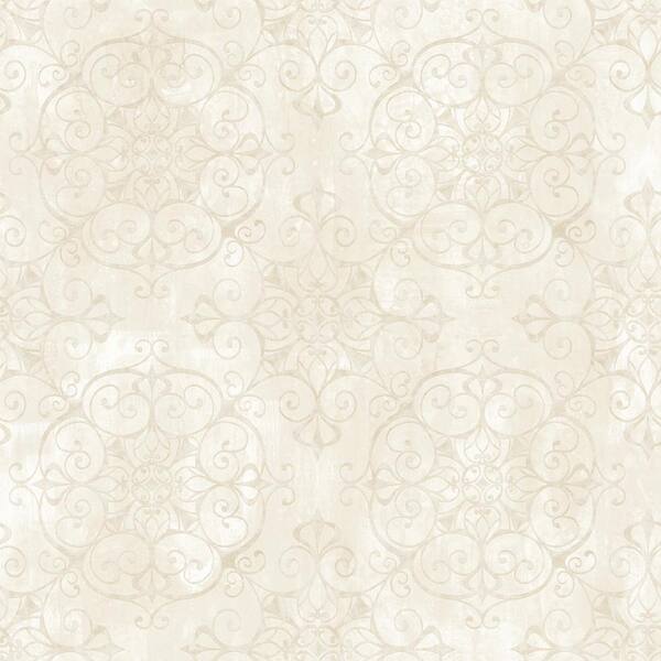 Chesapeake Aubrey Milk Crystal Medallion Texture Washable Wallpaper Sample