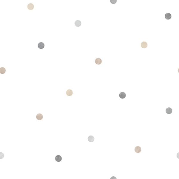 Unbranded Tiny Tots 2 Collection Grey/Beige Matte Finish Kids Dots Non-Woven Paper Wallpaper Roll