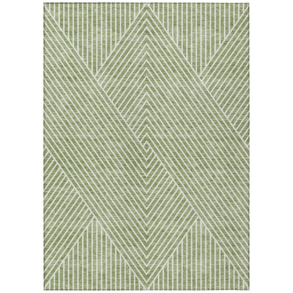 Chantille Machine Washable Indoor/Outdoor Abstract ACN937 Aloe 8 ft. x 10 ft. Area Rug