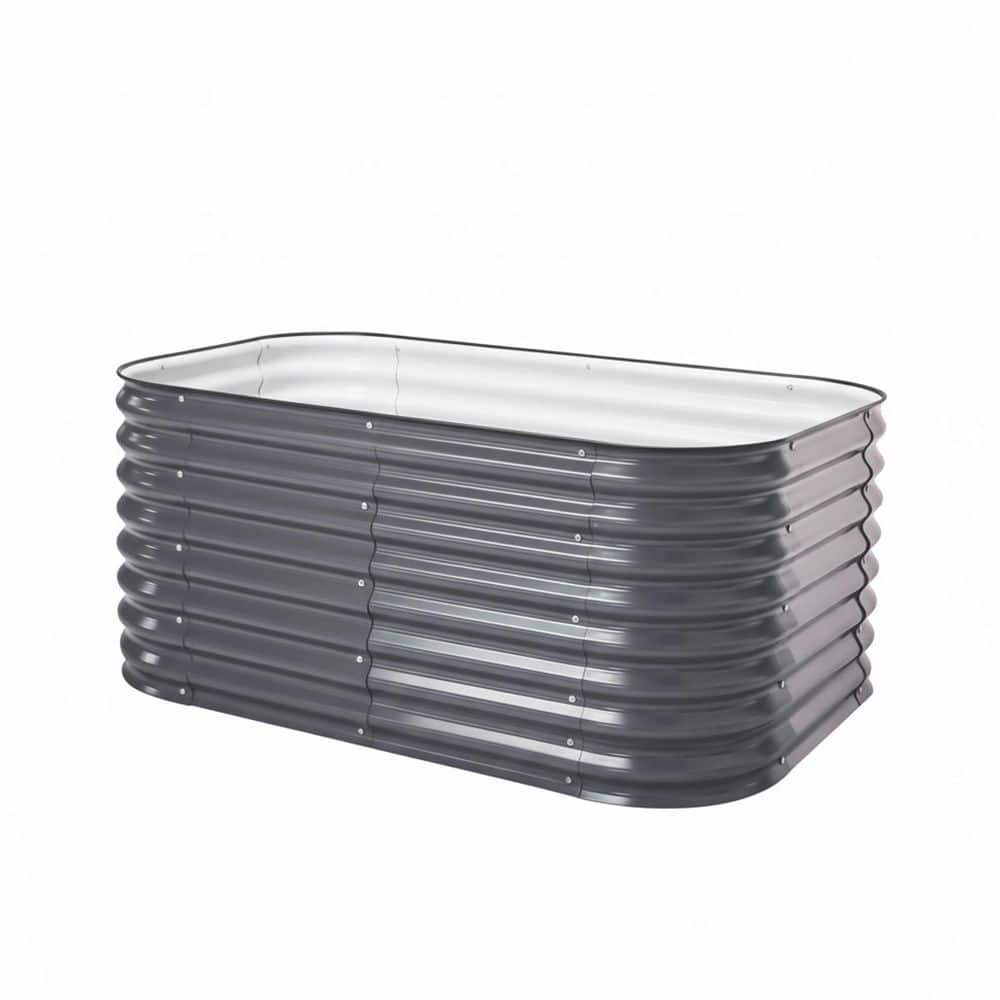 Modern Gray Metal Oval Modular 6-in-1 Raised Planter Garden Bed Kits (60 in. L x 42 in. W x 26 in. H) price history on PriceWatchPro