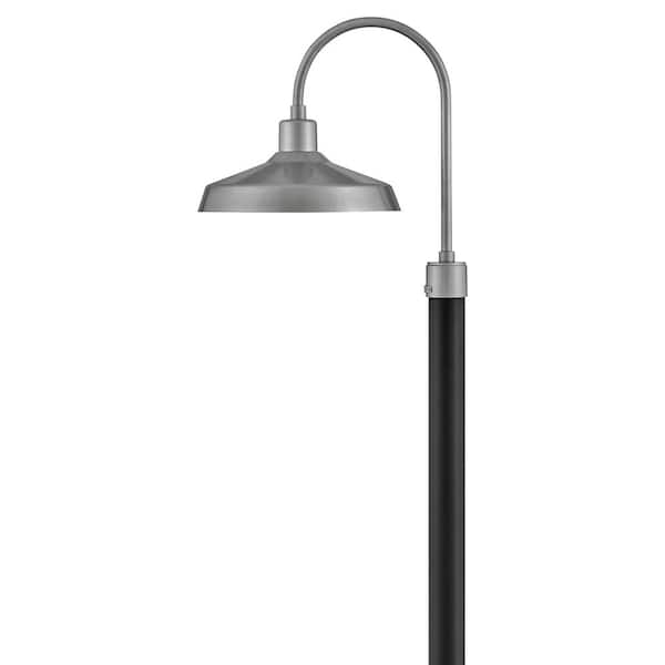 HINKLEY Forge 1-Light Brushed Nickel Composite Plastic Weather Resistant Pier Mount Light with No Bulbs Included
