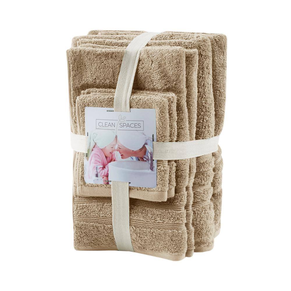 Nurture 6-Piece Natural Sustainable Antimicrobial Cotton Bath Towel Set ...