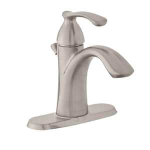 Edgewood Single-Handle Single Hole High-Arc Bathroom Faucet in Brushed Nickel