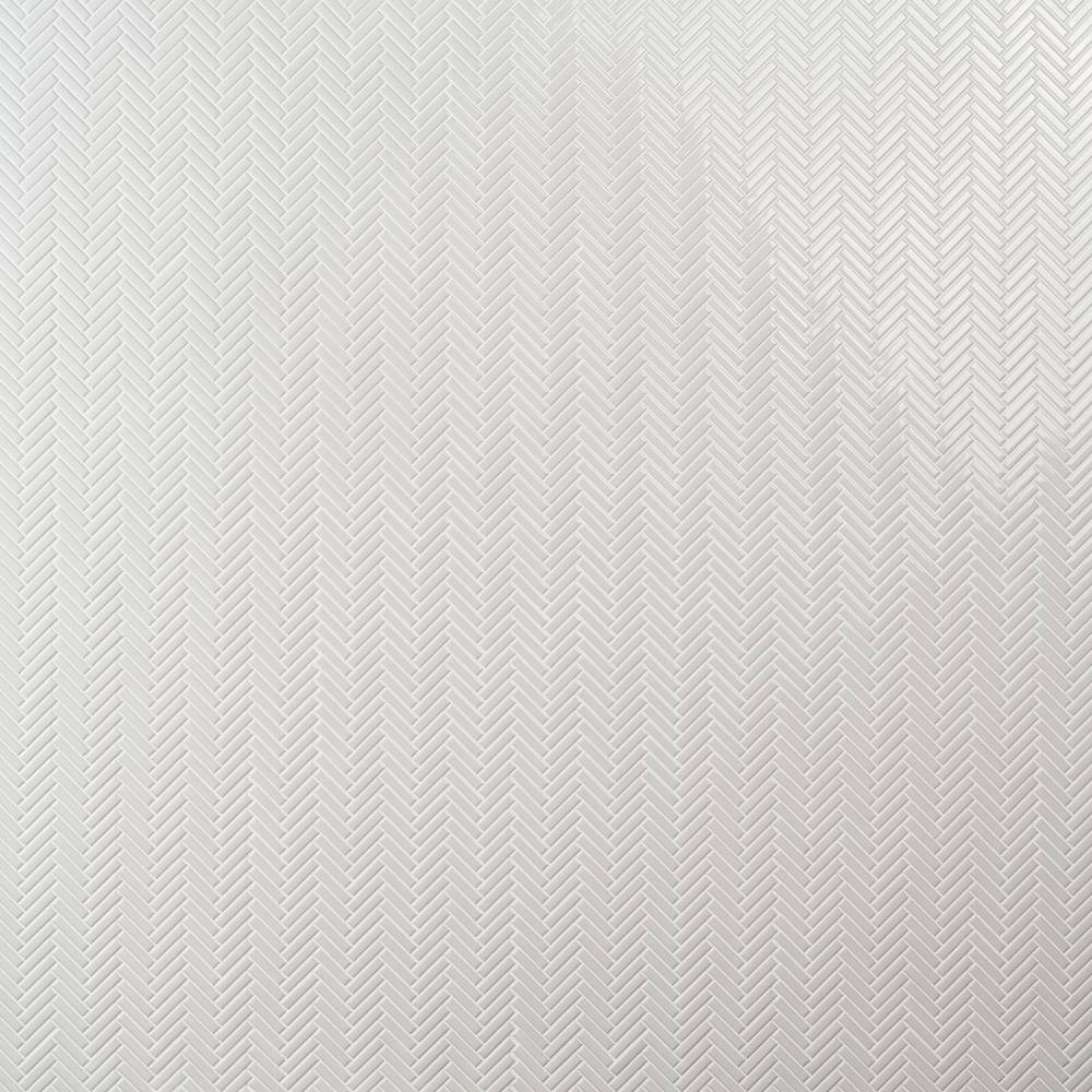 White Herringbone 11x11 Glossy Porcelain Mosaic Tile
