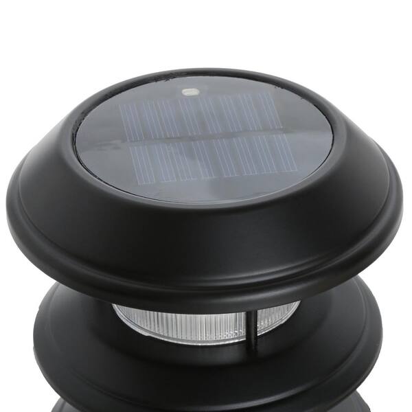 Hampton Bay Pathway Lights Outdoor LED Solar Powered Durable 3-Tier Black 6 Pack 
