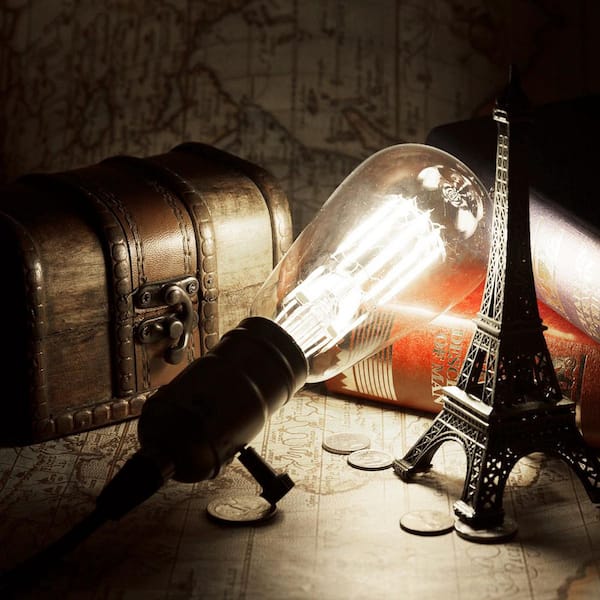 80-Watt Equivalent ST64 Edison LED Light Bulb 5000K Daylight White (4-Pack)