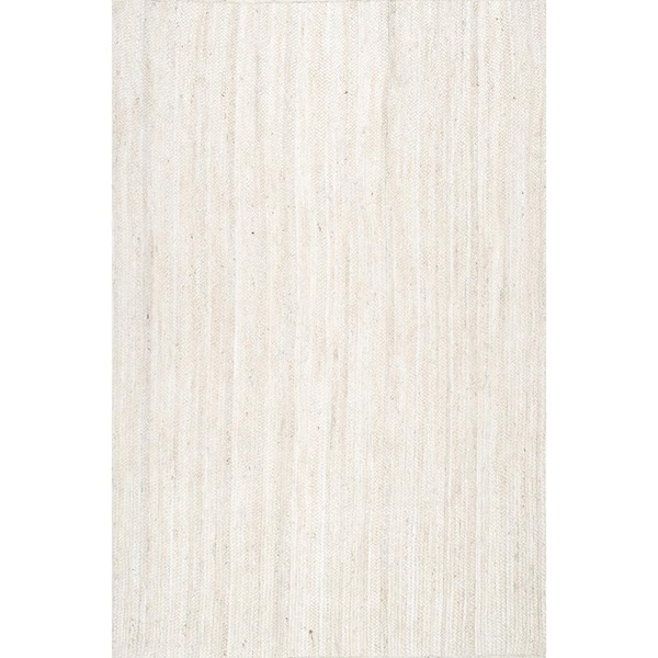 nuLOOM Rigo Chunky Loop Jute Off-White 4 ft. x 6 ft. Area Rug