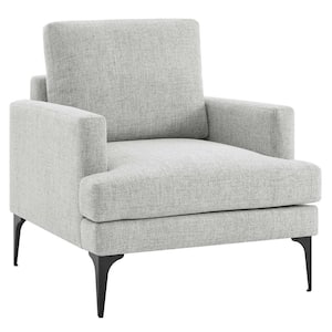 Evermore Upholstered Fabric Armchair in Light Gray
