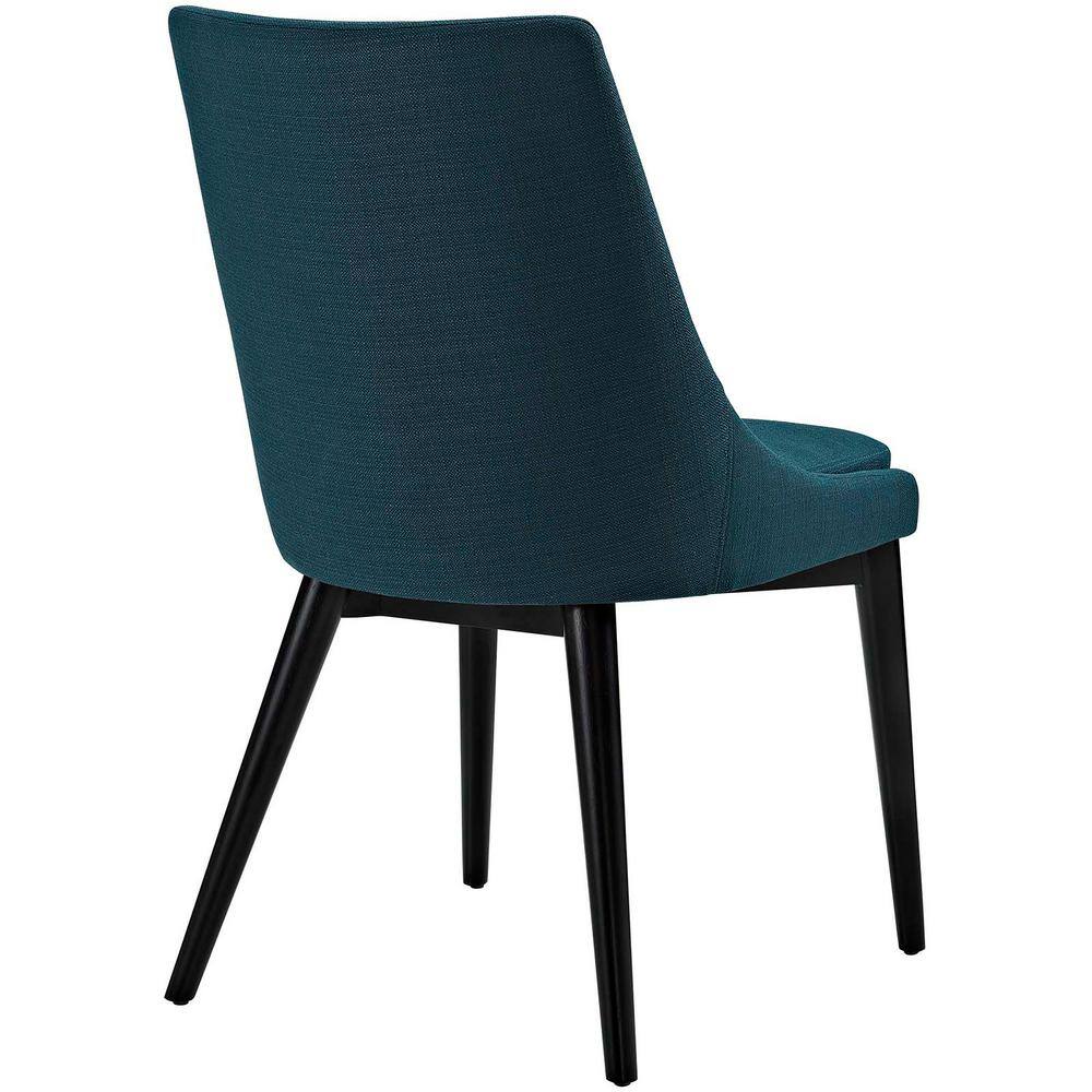 Azure Parsons Upholstered Side Chair with Tapered Wood Legs