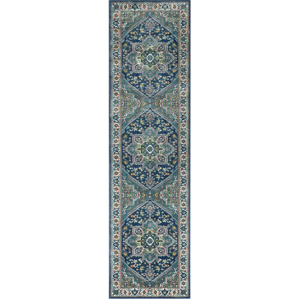 Well Woven Tulsa Jackie Traditional Medallion Blue 2 ft. 7 in. x 9 ft ...