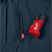 Men's Large M12 12V Lithium-Ion Cordless TOUGHSHELL Navy Blue Heated Jacket with (1) 3.0 Ah Battery and Charger