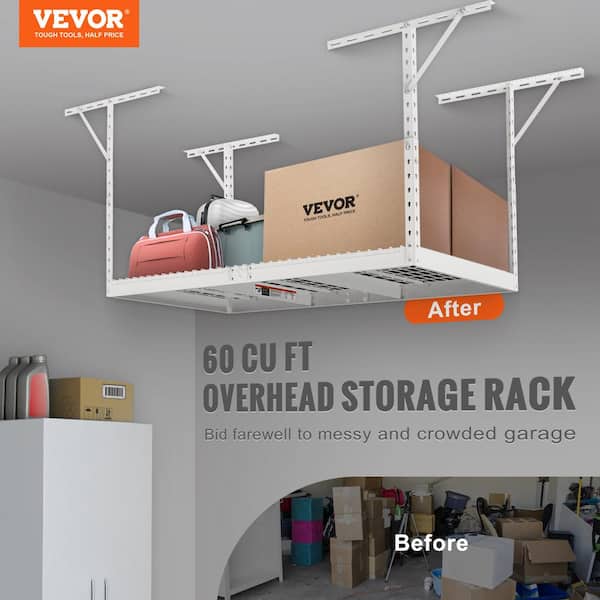 VEVOR Overhead Garage Storage Rack, 3x6 Garage Ceiling Storage Racks, Heavy Duty Adjustable Cold Rolled Steel Racks for Garage