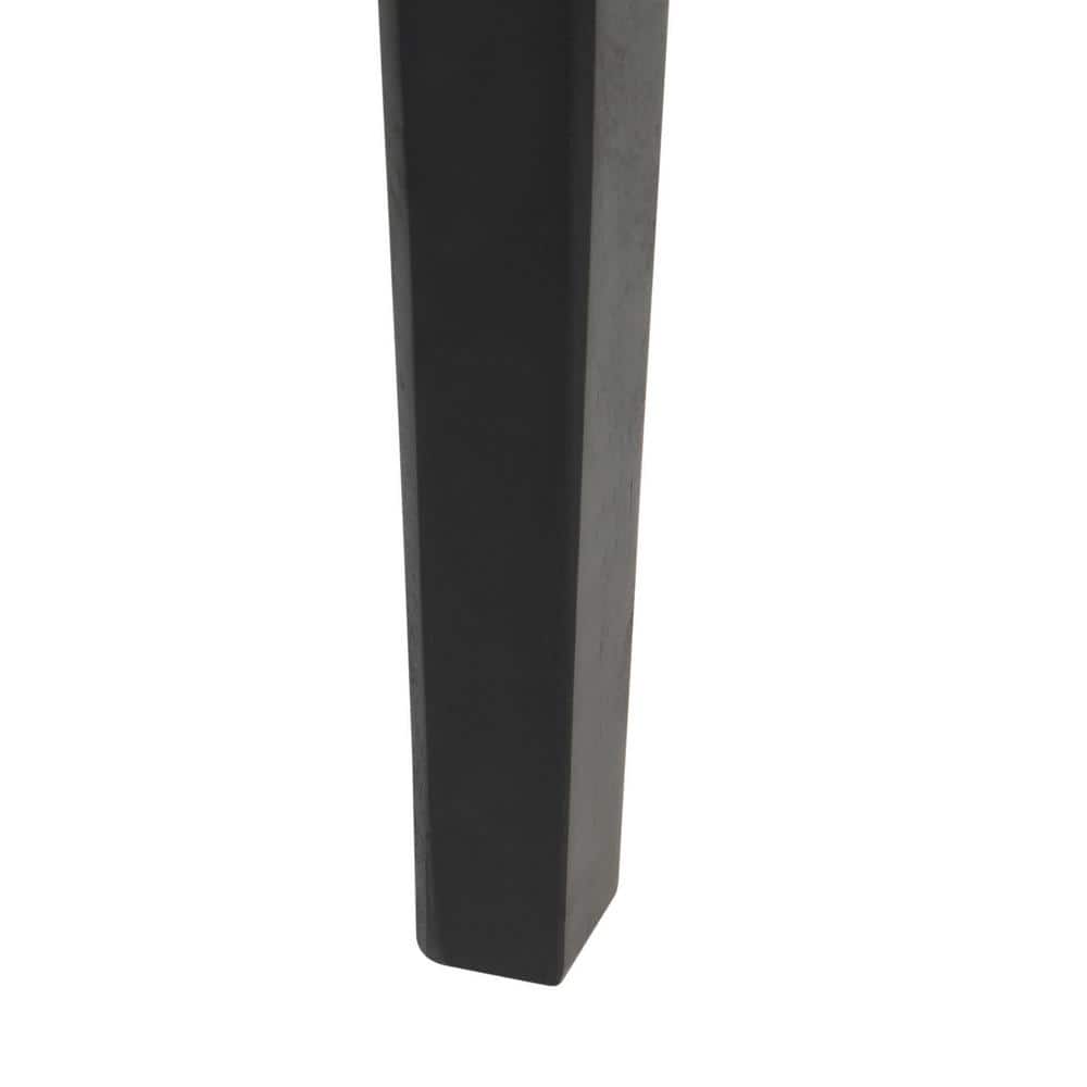 Opal French Black Wood Storage Accent Table with Scalloped Apron