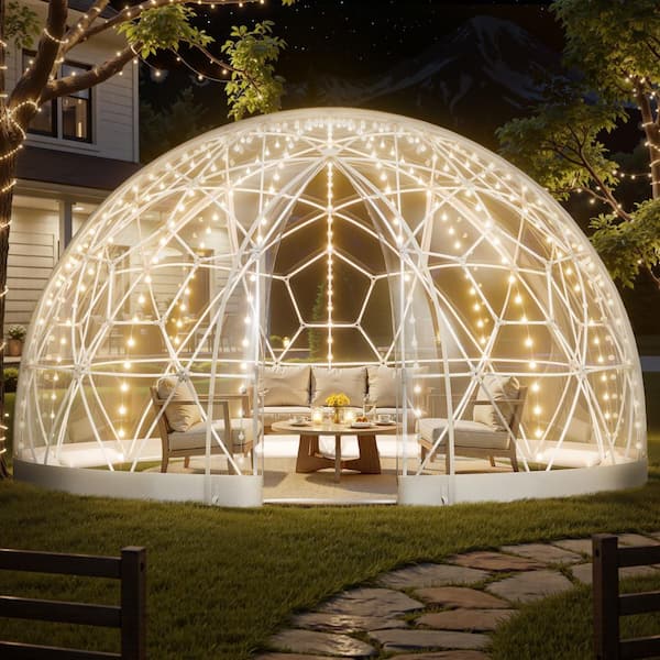 Dome Tent, 15 ft. x 15 ft. x 9.5 ft., Outdoor Clear Bubble Tent for 10-14 Person, Weatherproof Greenhouse