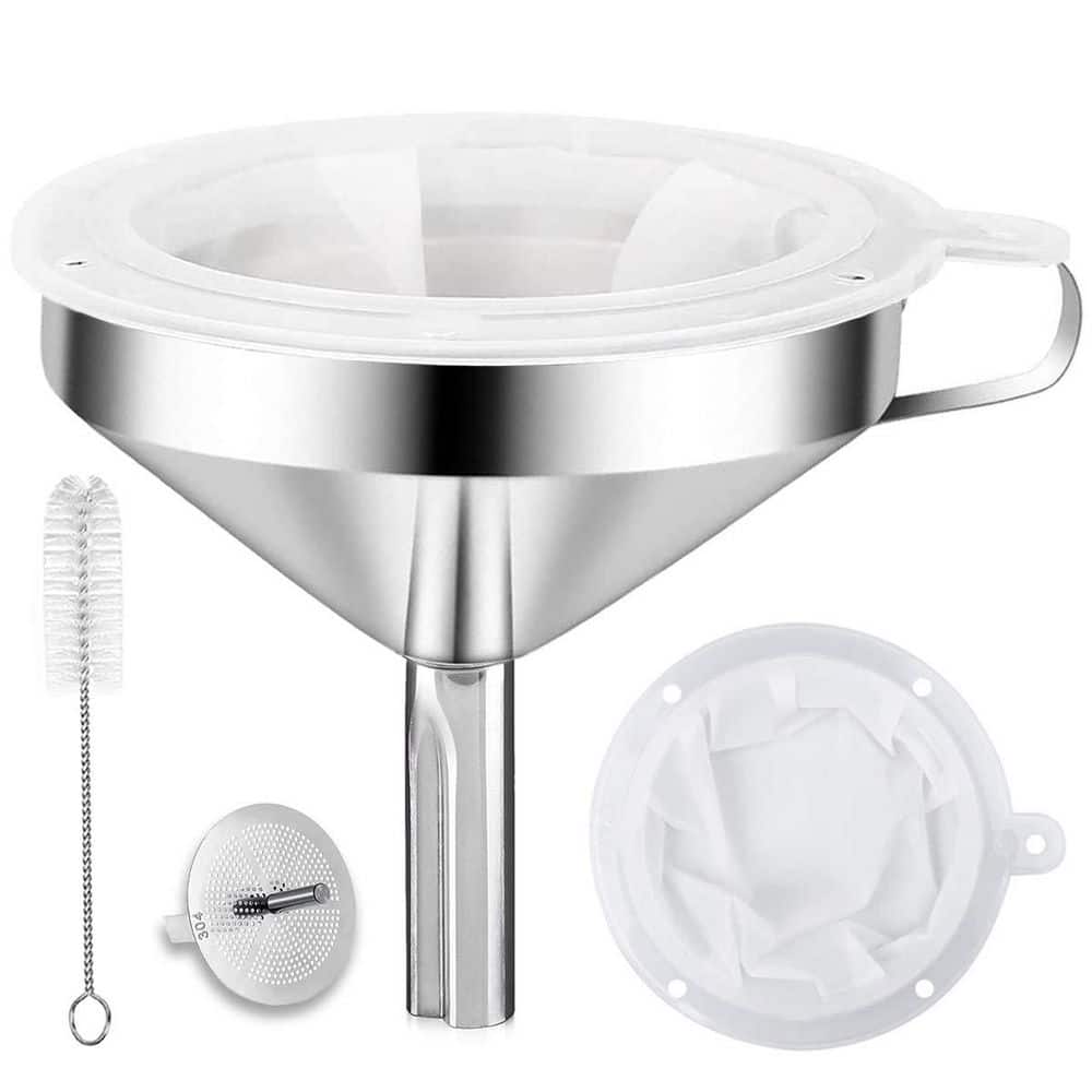 304 Stainless Steel Kitchen Funnel Set with Strainer and 200 Mesh Filter for Bottles, Oil and Coffee price history on PriceWatchPro