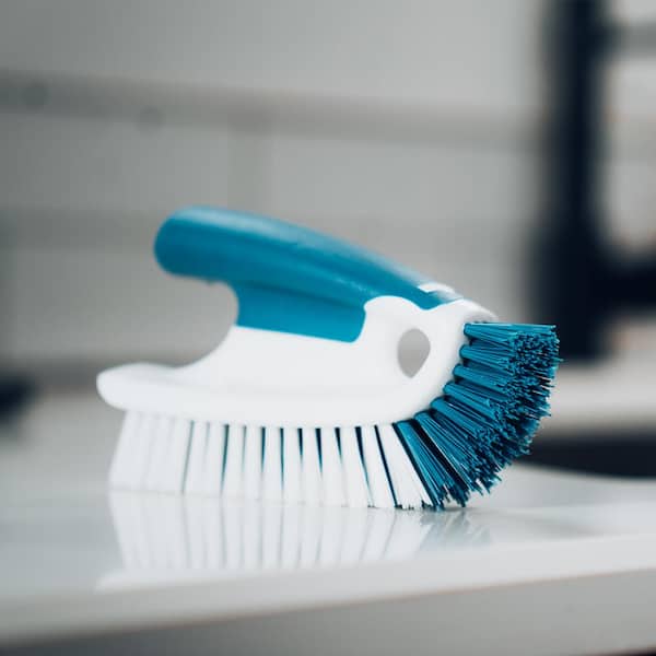 Dishwasher Scrub Brush, Non Scratch Rubber Dish Brush, Ergonomic Versatile  Sink Cleaner Brush, Long Handle Comfortable Grip Sink Scrubber, Dish