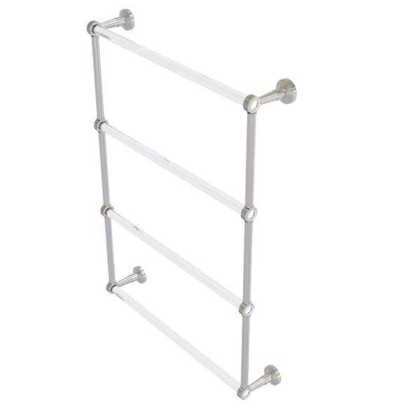 Allied Brass Pacific Beach 4 Tier 24 in. Ladder Towel Bar with Dotted Accents in Satin Nickel