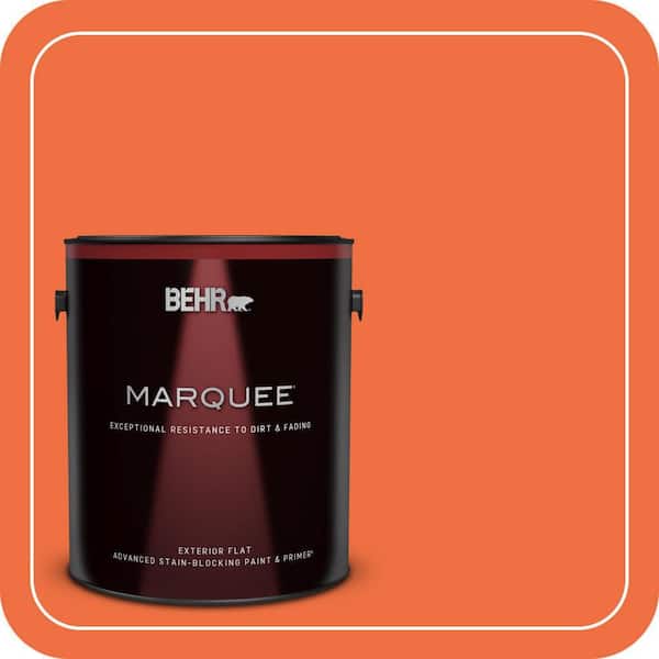 BEHR MARQUEE 1 gal. #210B-6 Aurora Orange Flat Exterior Paint & Primer