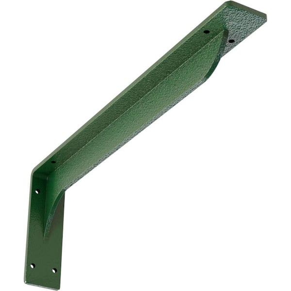 Ekena Millwork 2 in. W x 6-1/2 in. H x 18 in. D Hammered Deep Green Embrey Steel Bracket