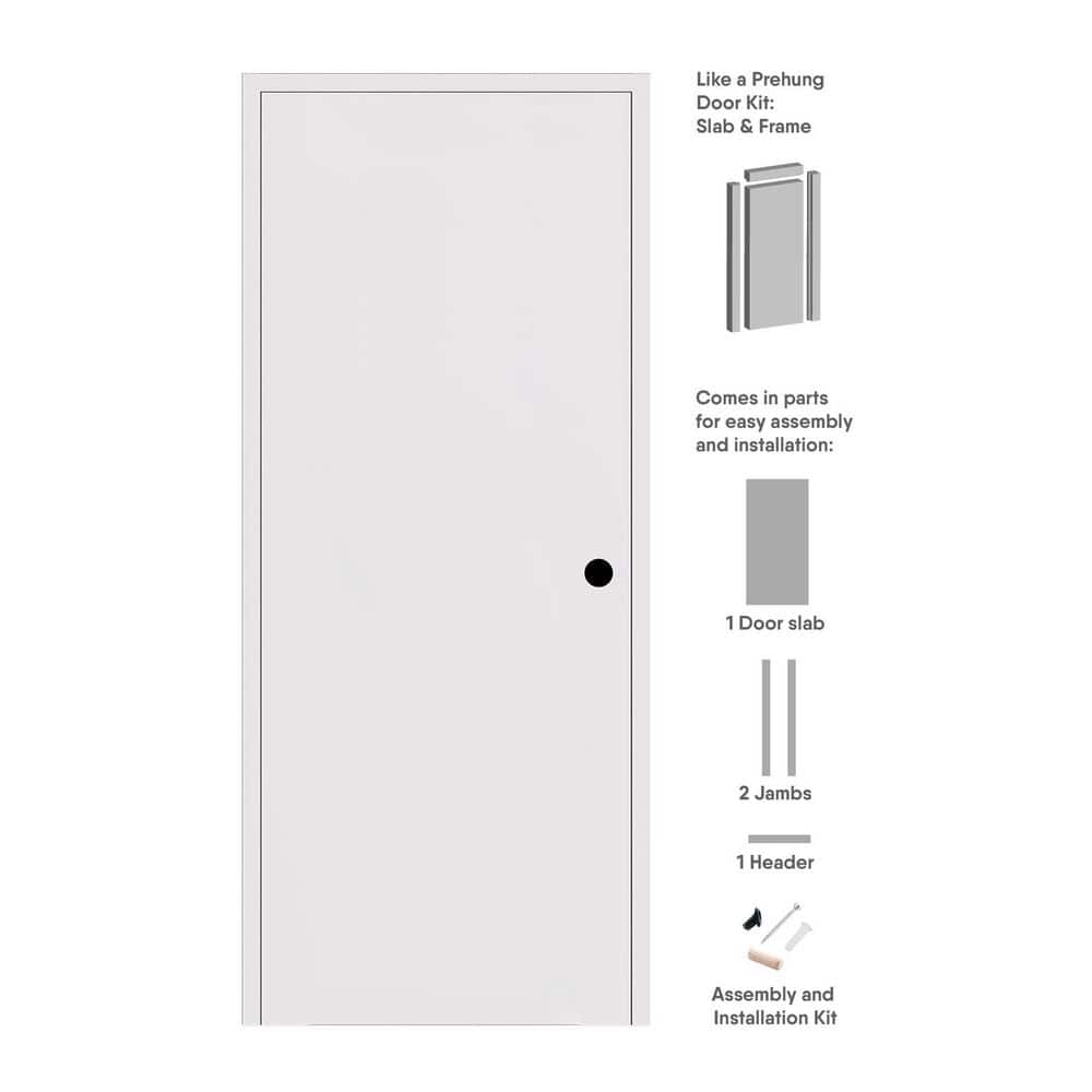 Flush N DIY-Friendly 24 in. x 80 in. Left-Hand Primed Solid Composite Core Wood Single Prehung Interior Door price history on PriceWatchPro