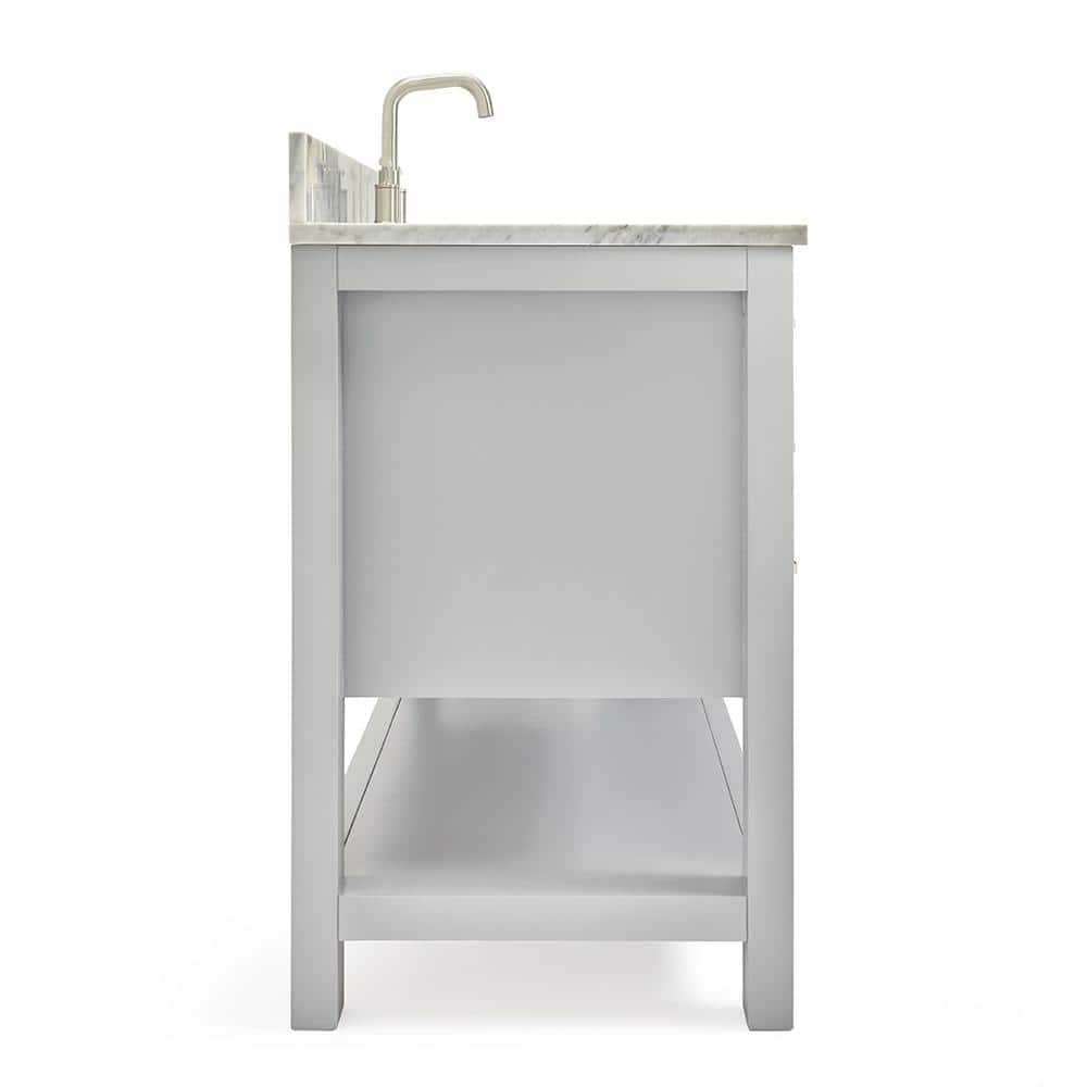 Magnolia 43" Grey Freestanding Vanity with Carrara White Top