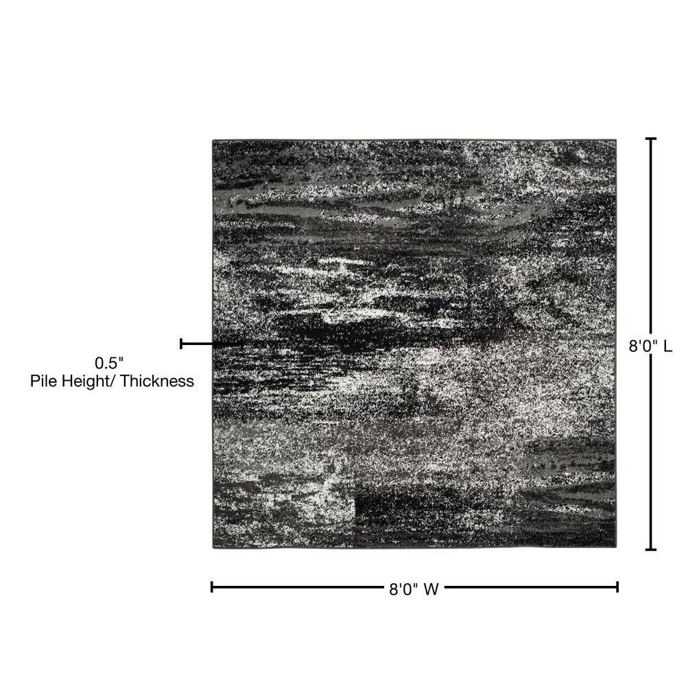 Adirondack Silver/Black 8 ft. x 10 ft. Solid Distressed Area Rug - thumbnail 8