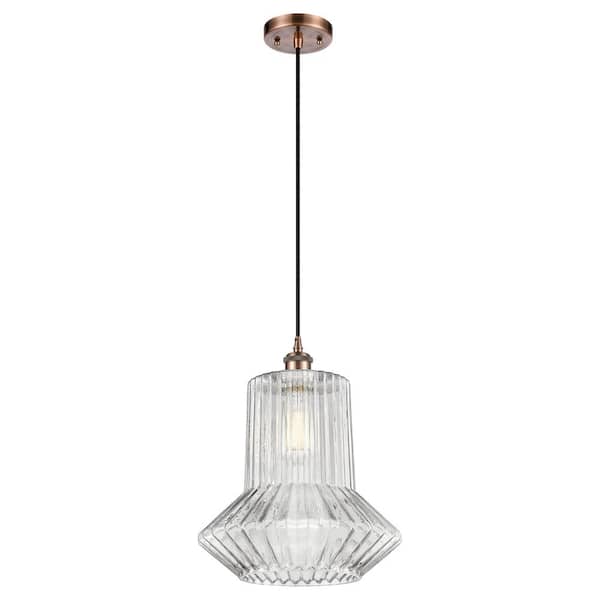 Springwater 100-Watt 1-Light Antique Copper Standard Mini Pendant Light with Clear Glass Shade, No Bulbs Included