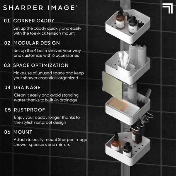 Sharper Image SpaStudio Hook Modular Shower Caddy Adjustable 4