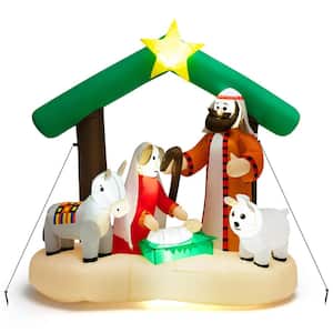 6 ft. x 6.7 ft.Christmas Inflatable Nativity Scene with LEDs and Built-in Air Blower