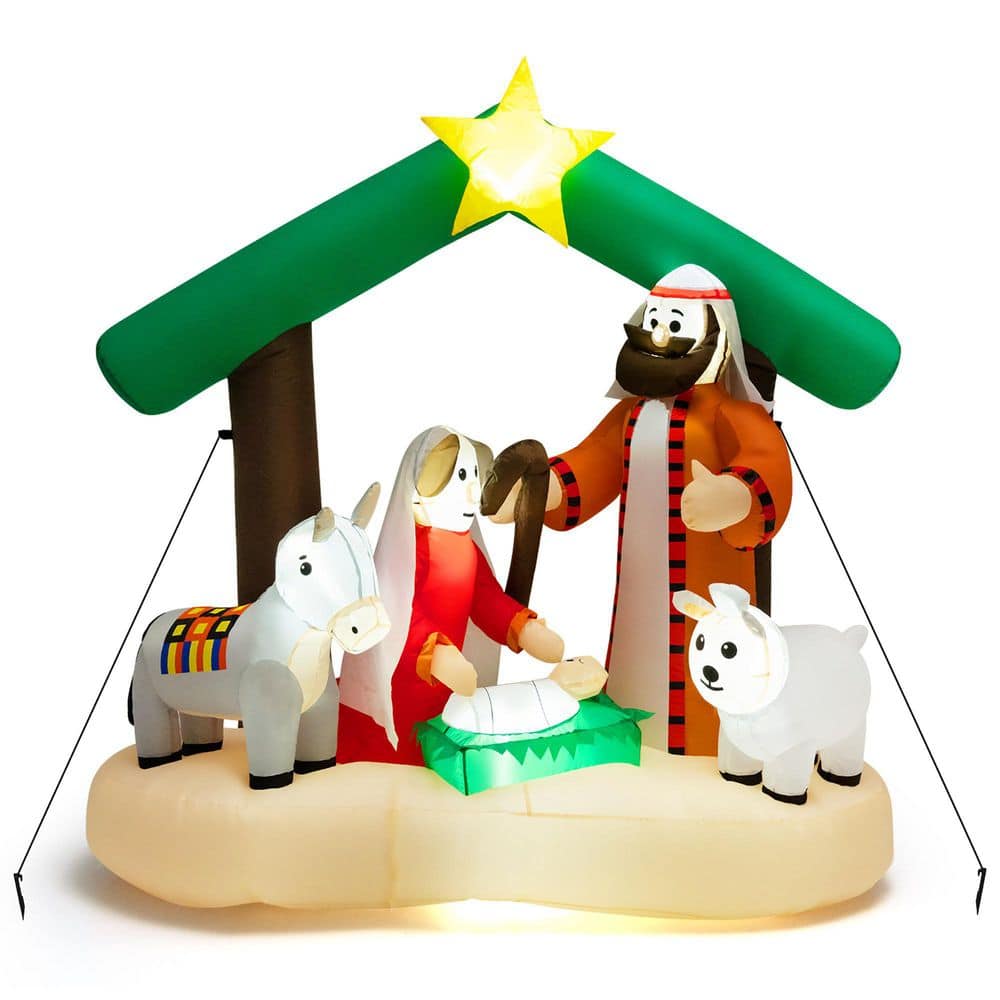 6 ft. x 6.7 ft.Christmas Inflatable Nativity Scene with LEDs and Built-in Air Blower price history on PriceWatchPro