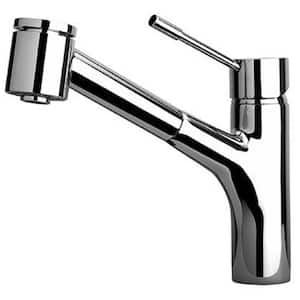 Elba Single Handle Pull Out Sprayer Kitchen Faucet Deckplate Included in Chrome