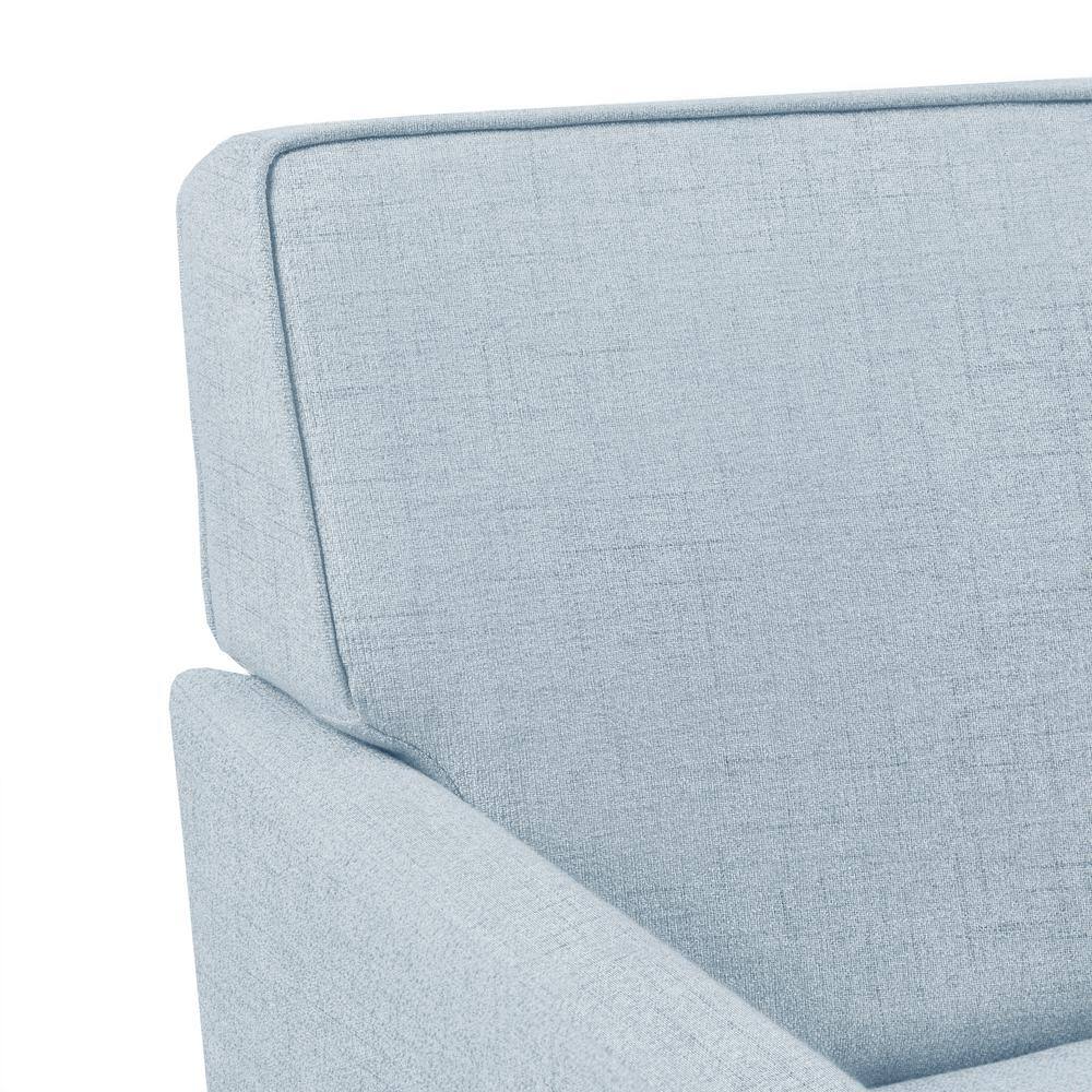 Light Blue Barrel Accent Chair with Microfiber Upholstery