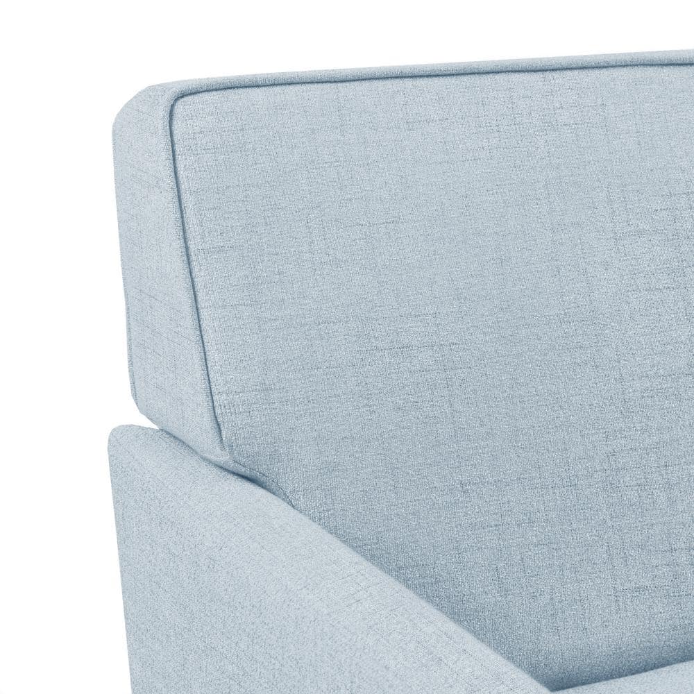 Light Blue Barrel Accent Chair with Microfiber Upholstery