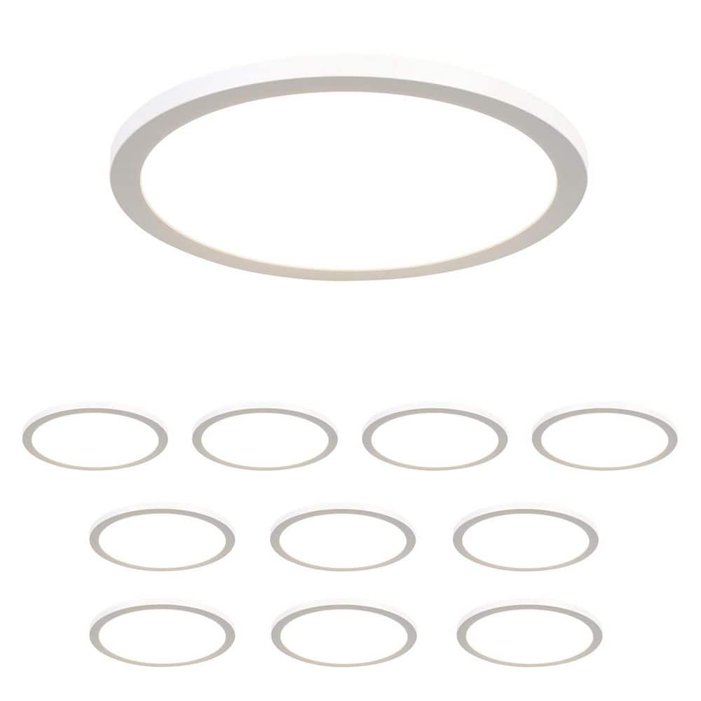 11.8 in. 24-Watt White Integrated LED 2160 Lumens Round Flat Panel Flush Mount Ceiling Light Color Change 5CCT (10-Pack) price history on PriceWatchPro