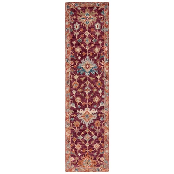 Aspen 2 ft. x 9 ft. Red/Pink Oriental Runner Rug
