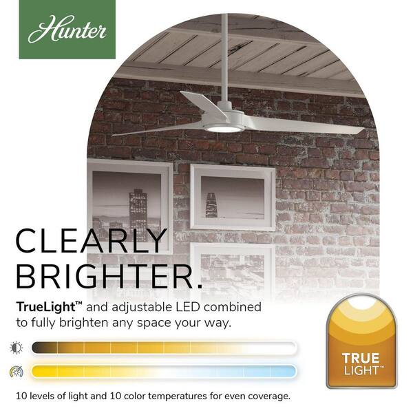 Hunter Hunter 52 in. Zentech Wi-Fi Energy Star Fresh White Damp
