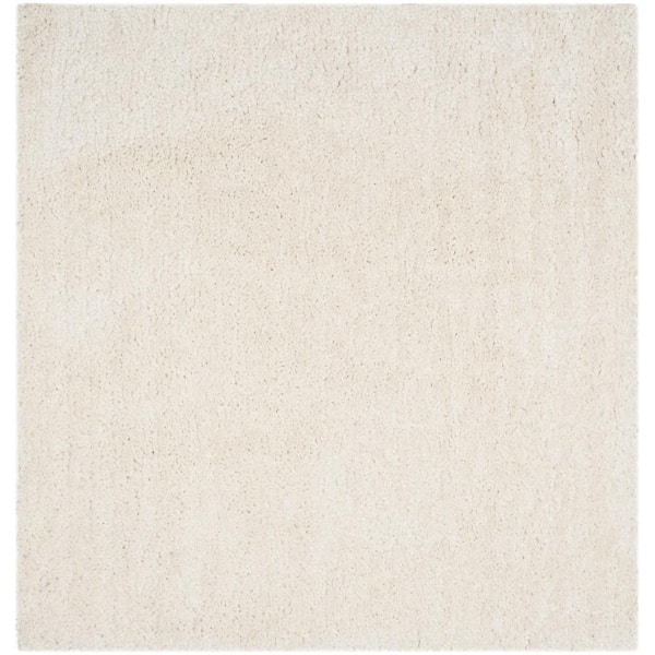 SAFAVIEH Popcorn Shag Ivory 6 ft. x 6 ft. Square Solid Area Rug