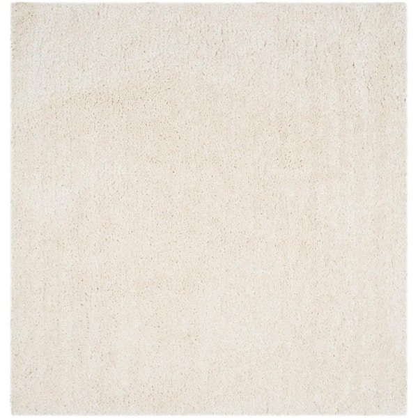 SAFAVIEH Popcorn Shag Ivory 6 ft. x 6 ft. Square Solid Area Rug