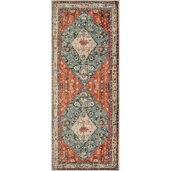 Boho Tribal 2 X 5 Multi-Colored Kitchen Runner Rugs Non Skid Washable Soft Runners for Hallways