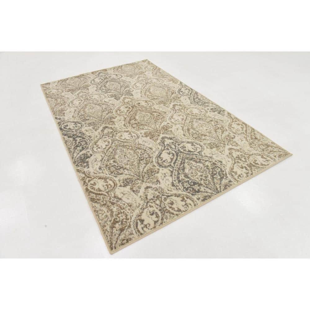 Tuareg Beige and Brown Rectangular Abstract Area Rug